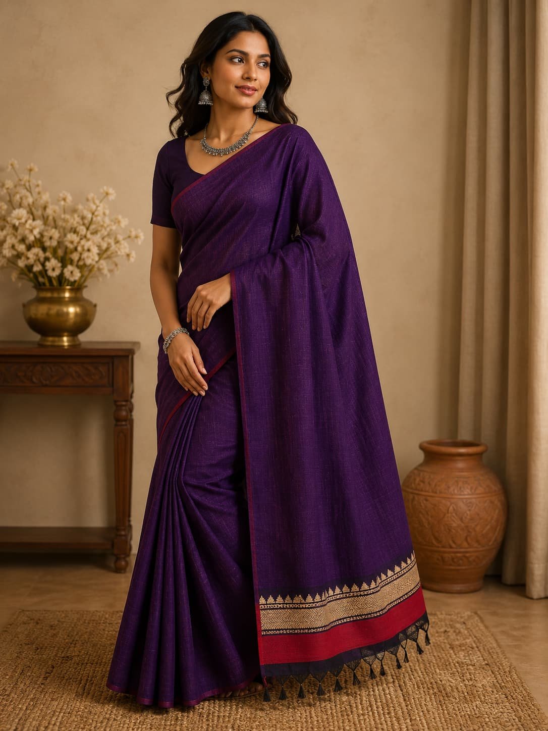 Royal Purple Handloom Saree